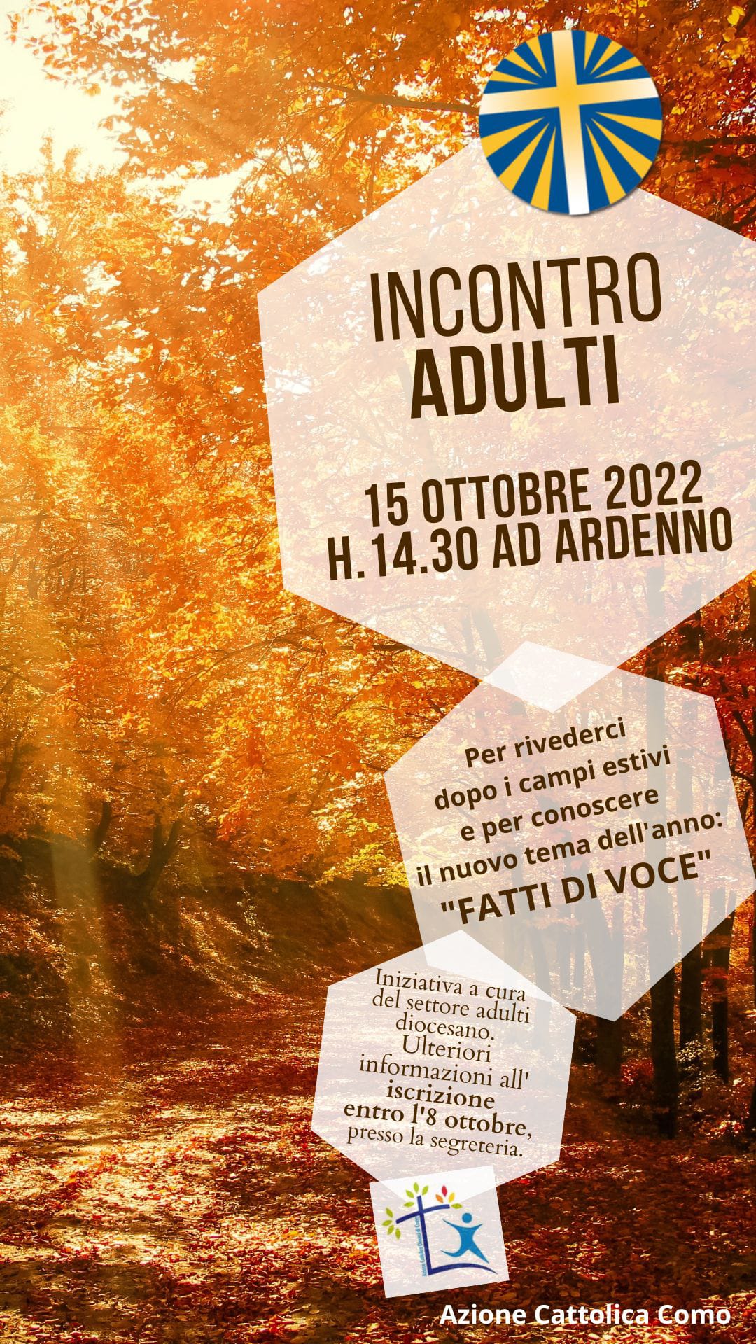 AC - Incontro Diocesano Adulti - 15 ottobre - Ardenno -  dalle 14.30 alle 17.30