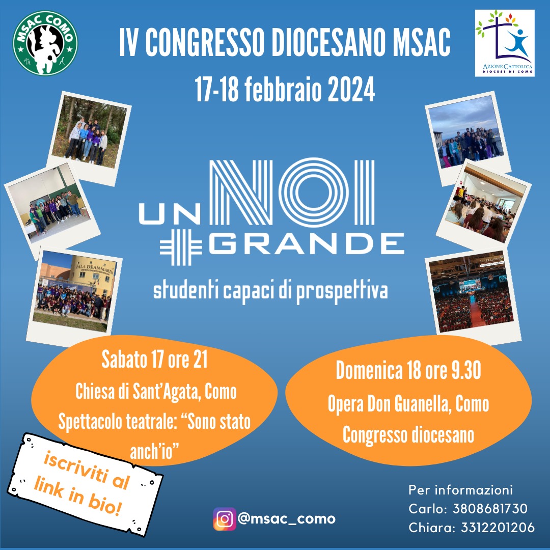 AC - IV Congresso Diocesano MSAC - 17-18 febbraio a Como 